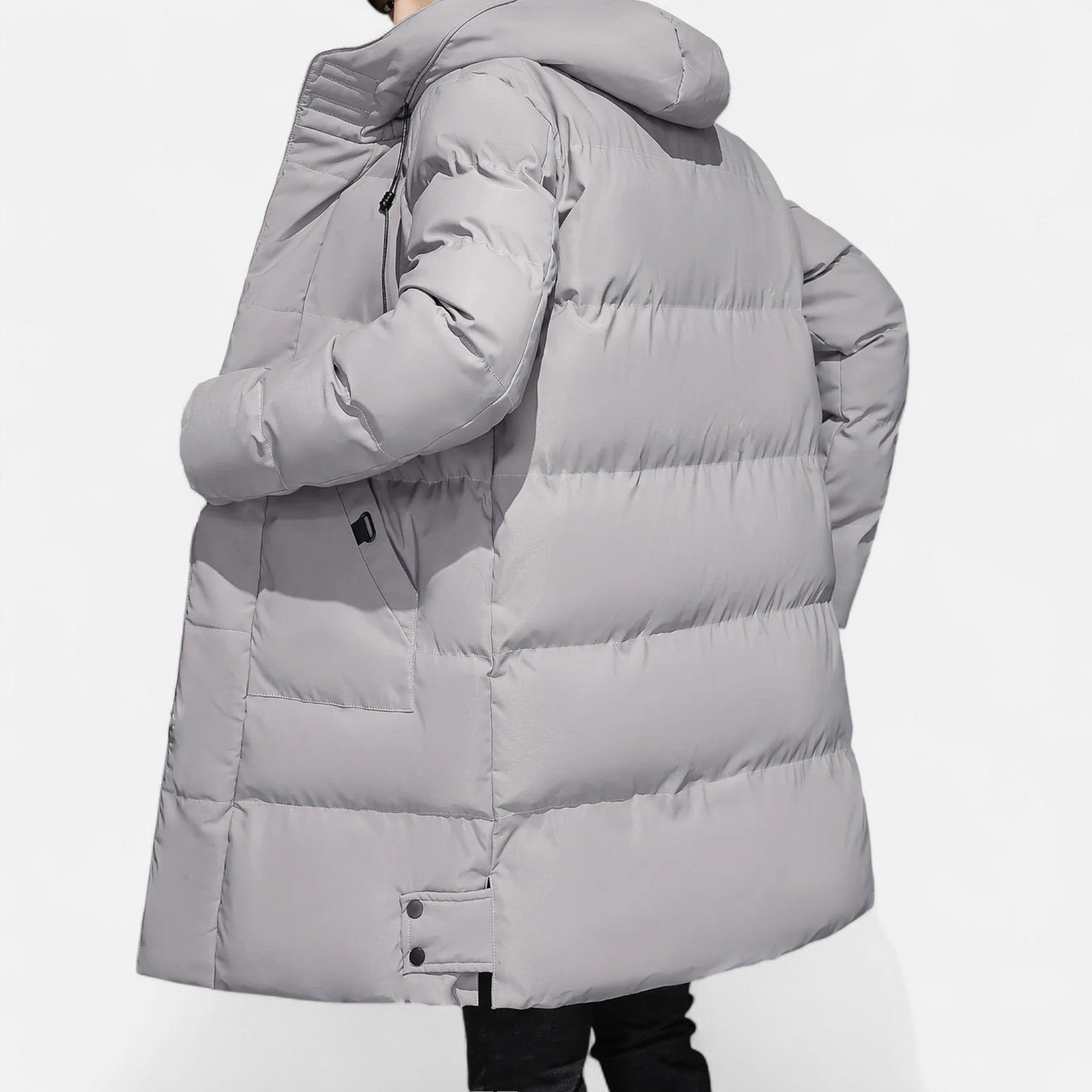 Chaqueta Hombre Invierno Acolchada Larga con Capucha