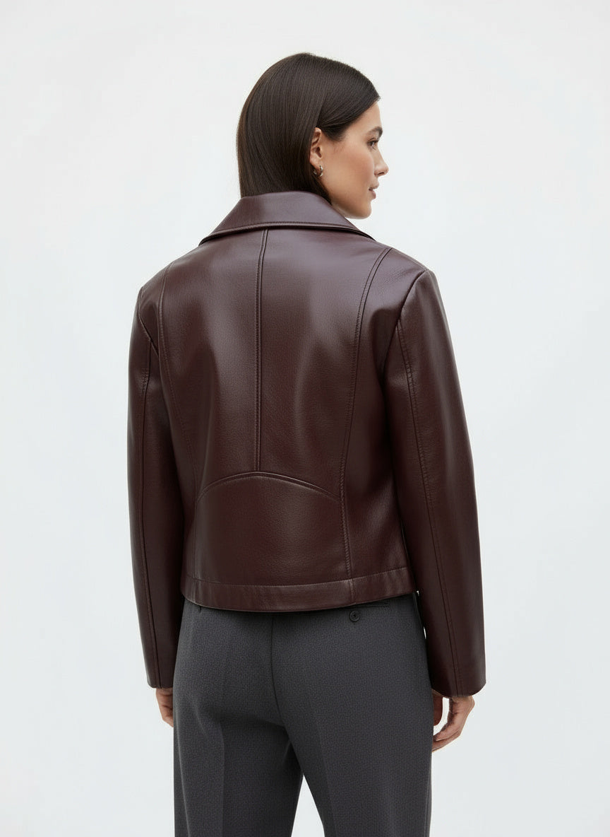 ARABELA | CHAQUETA DE CUERO PARA MUJER – ELEGANCIA AUDAZ Y SOFISTICACIÓN CONTEMPORÁNEA