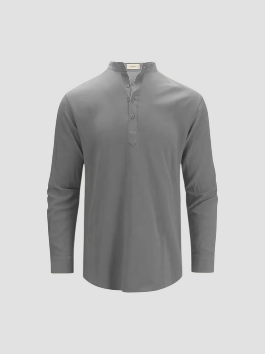 DORADO | CAMISETA HENLEY LARGA | ESTILO CASUAL-ELEGANTE