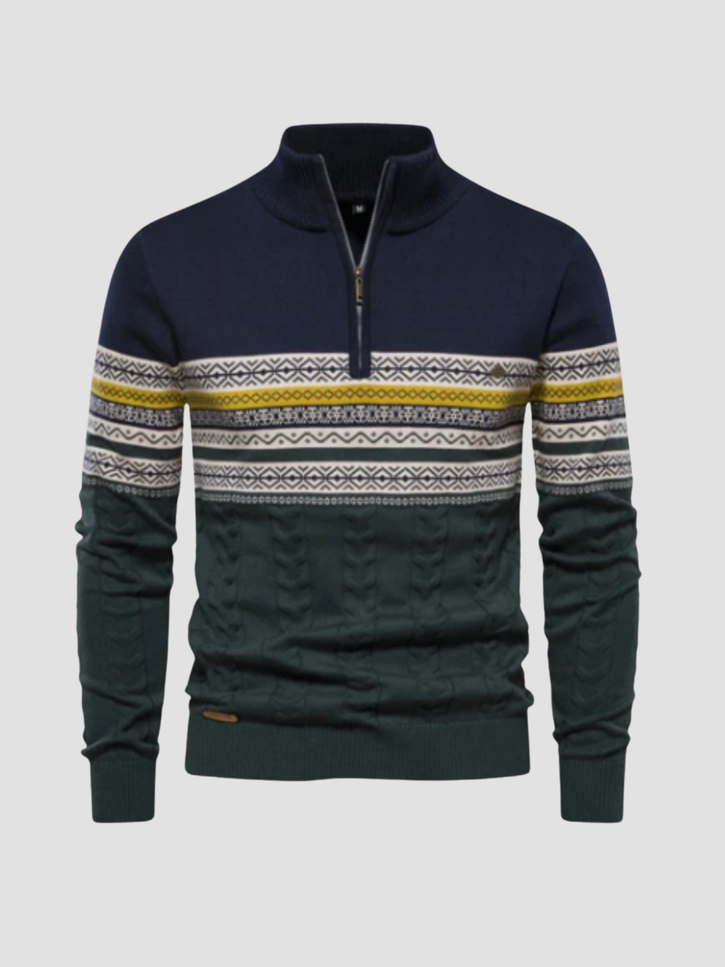 ALEJANDRO | JERSEY MEDIA CREMALLERA | PATRÓN JACQUARD MODERNO