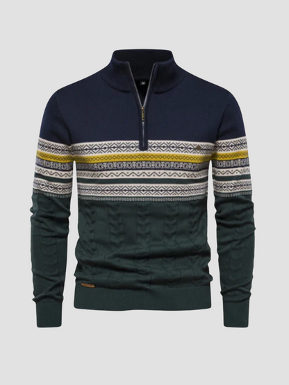 ALEJANDRO | JERSEY MEDIA CREMALLERA | PATRÓN JACQUARD MODERNO