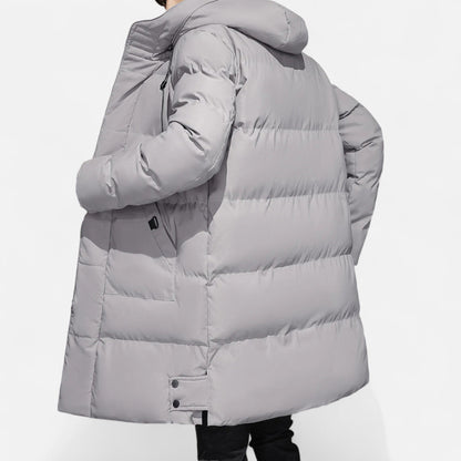 Chaqueta Hombre Invierno Acolchada Larga con Capucha