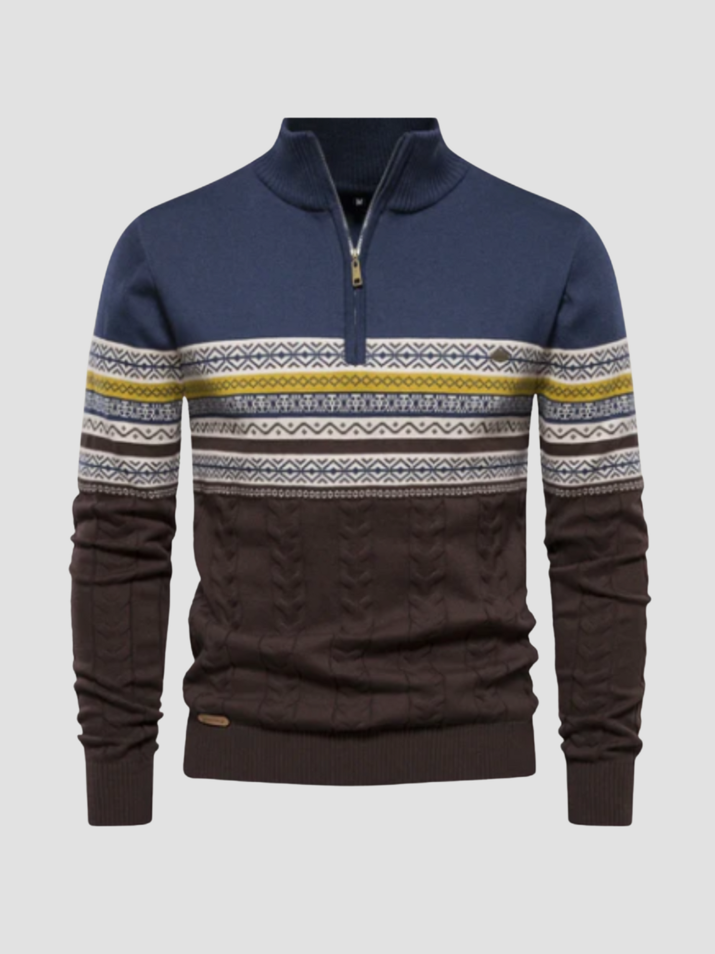 ALEJANDRO | JERSEY MEDIA CREMALLERA | PATRÓN JACQUARD MODERNO