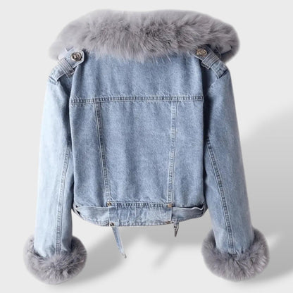 Chaqueta Vaquera con Pelo Sintético Mujer