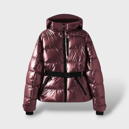 Chaqueta Acolchada con Cinturón Impermeable