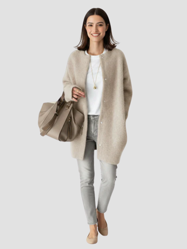 AMARANTA | CÁRDIGAN LARGO DE PUNTO – ELEGANCIA RELAJADA Y VERSÁTIL