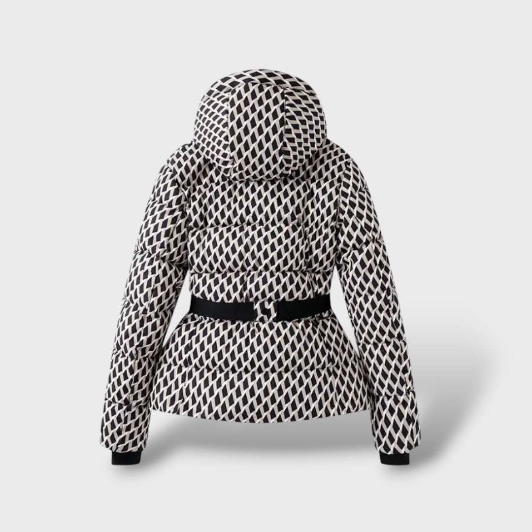 Chaqueta Acolchada con Cinturón Impermeable