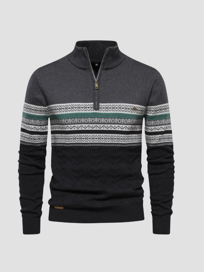 ALEJANDRO | JERSEY MEDIA CREMALLERA | PATRÓN JACQUARD MODERNO