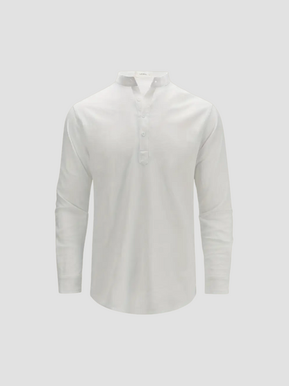 DORADO | CAMISETA HENLEY LARGA | ESTILO CASUAL-ELEGANTE