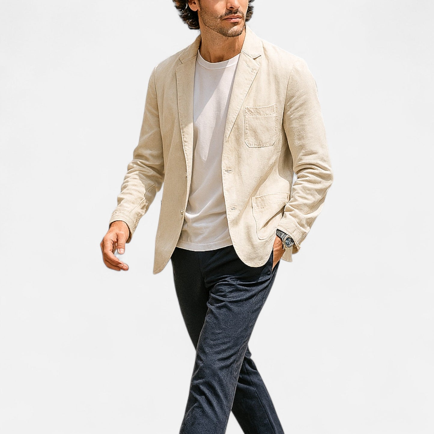 Blazer Casual Hombre Elegancia Atemporal en Lino