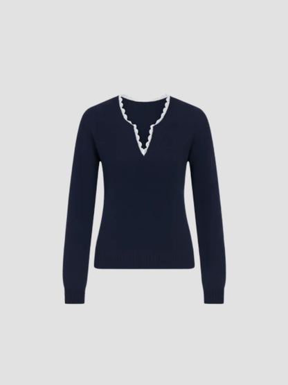 CLARA | SUÉTER FEMENINO | DETALLE ONDULADO Y ESTILO ATEMPORAL