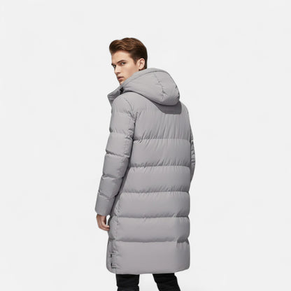 Chaqueta Hombre Invierno Acolchada Larga con Capucha