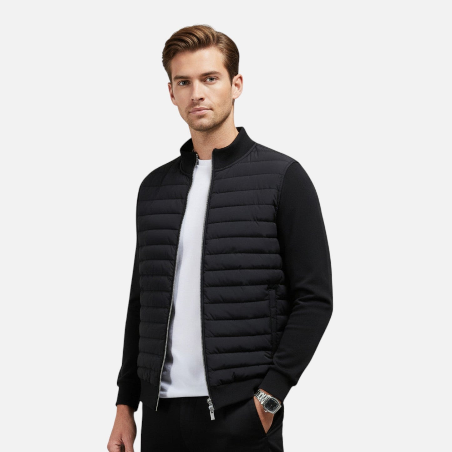 Chaqueta Hombre Invierno Ligera Cuello Alto