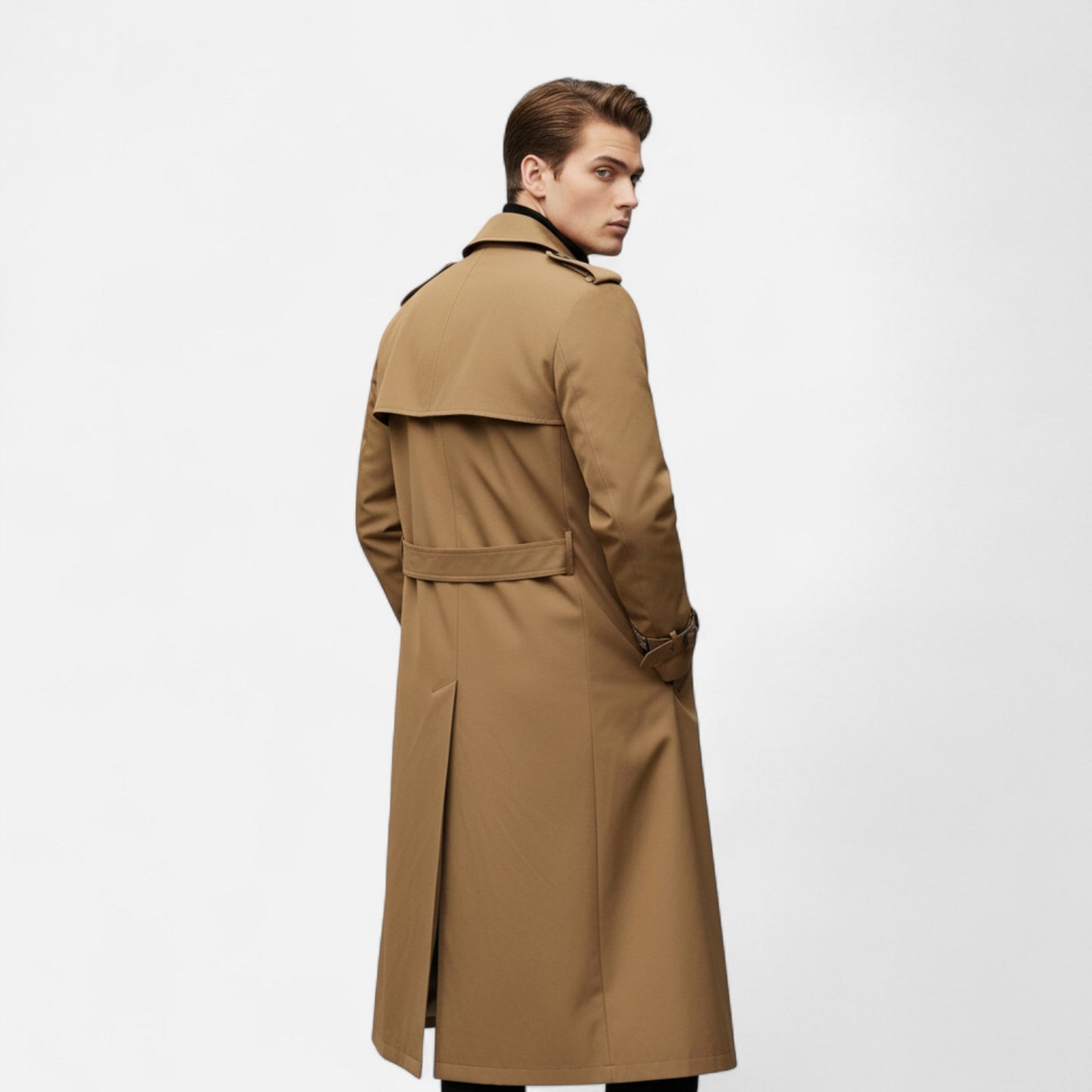 Abrigo Trench Hombre Invierno Estilo Refinado