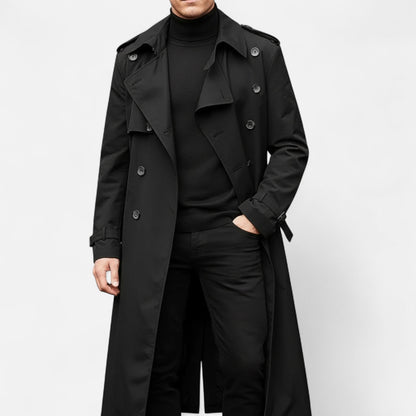 Abrigo Trench Hombre Invierno Estilo Refinado