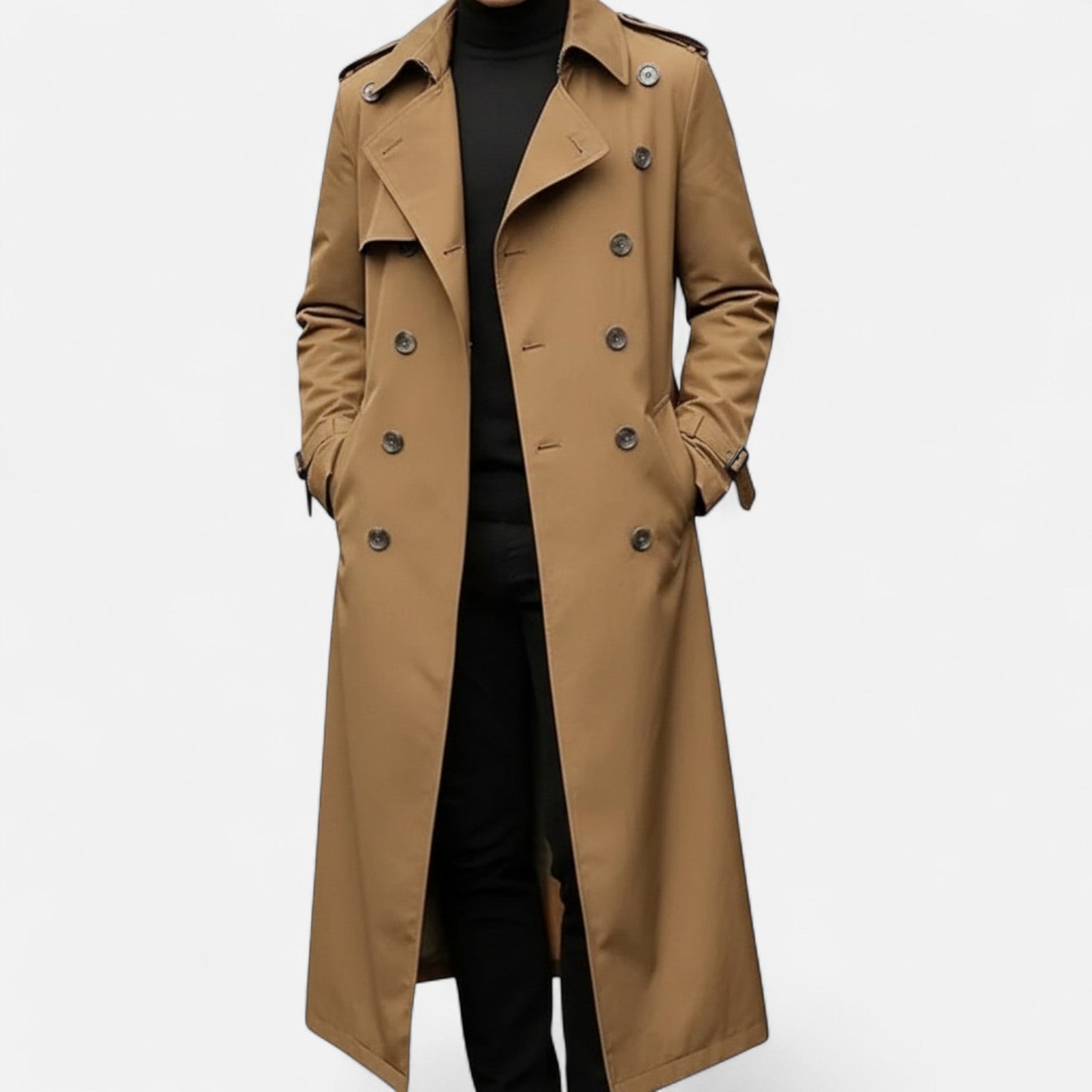 Abrigo Trench Hombre Invierno Estilo Refinado
