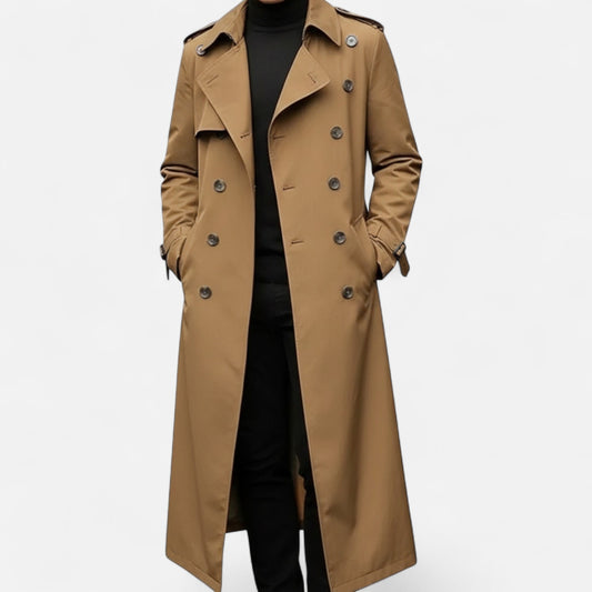 Abrigo Trench Hombre Invierno Estilo Refinado