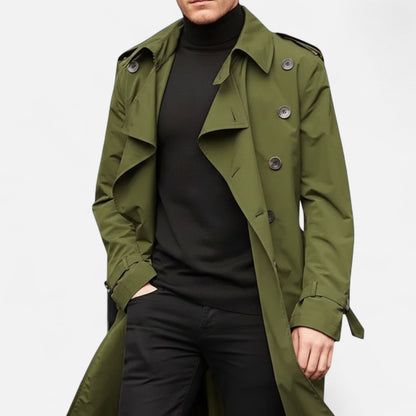 Abrigo Trench Hombre Invierno Estilo Refinado