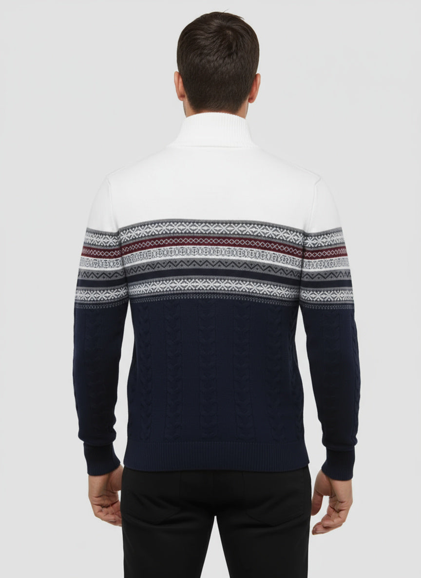 ALEJANDRO | JERSEY MEDIA CREMALLERA | PATRÓN JACQUARD MODERNO