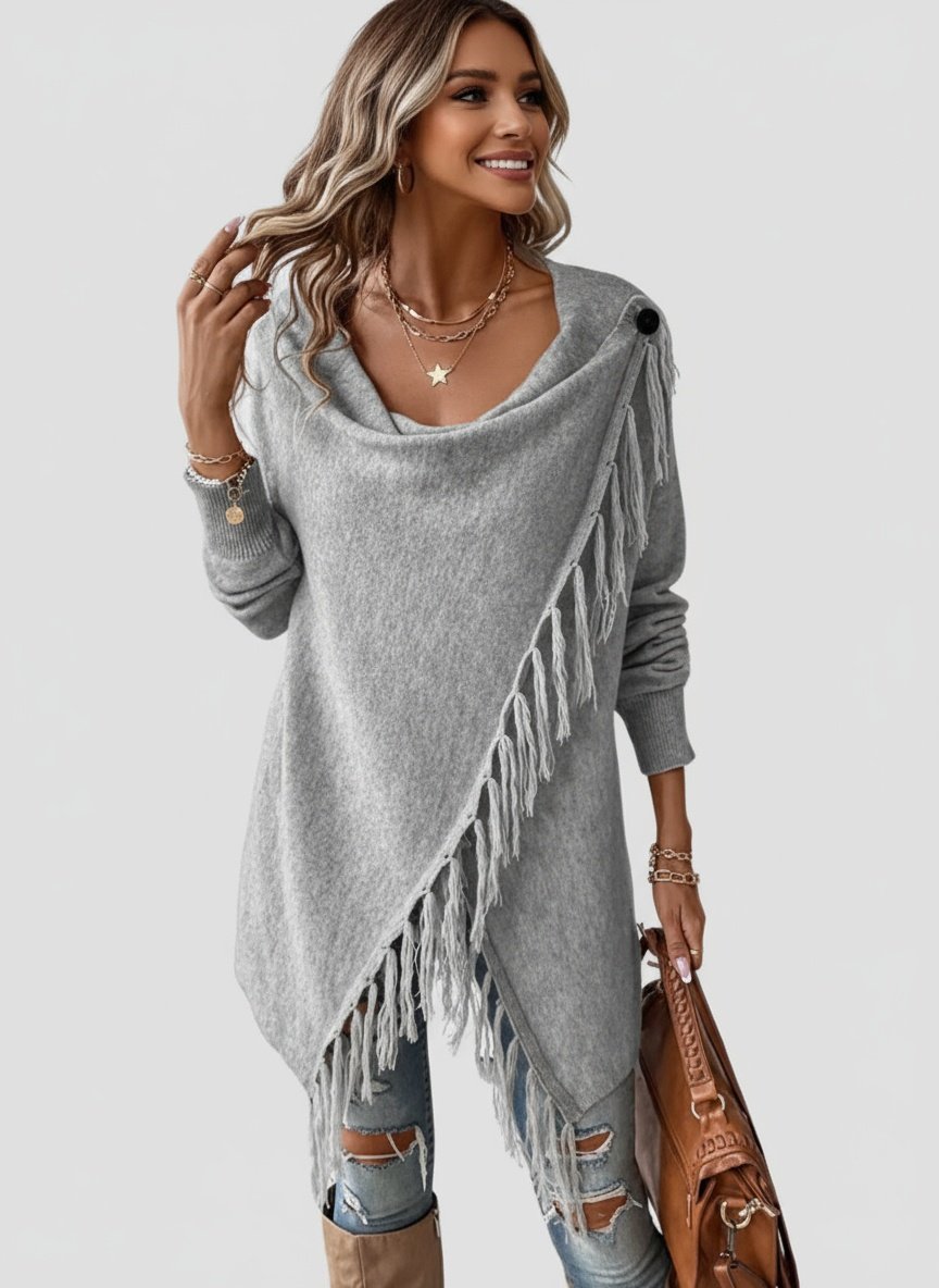 SORAYA | JERSEY ASIMÉTRICO DE MUJER – ELEGANCIA FLUIDA Y ESTILO CONTEMPORÁNEO