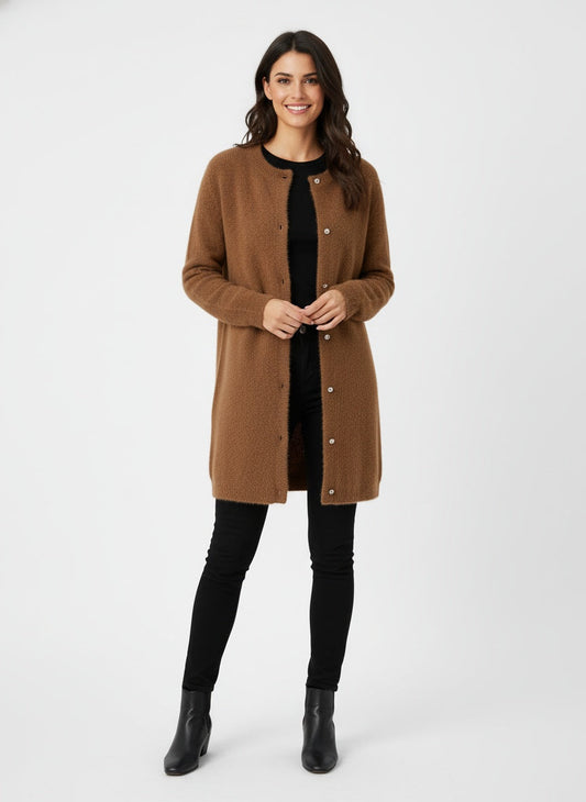 AMARANTA | CÁRDIGAN LARGO DE PUNTO – ELEGANCIA RELAJADA Y VERSÁTIL