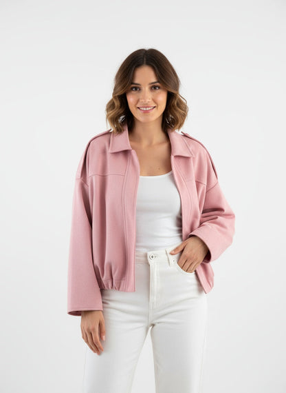 MAELIA | CHAQUETA OVERSIZE DE ANTE PARA MUJER – ELEGANCIA CONTEMPORÁNEA Y SILUETA RELAJADA
