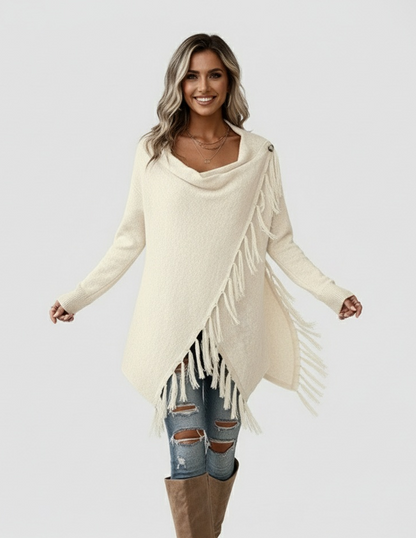 SORAYA | JERSEY ASIMÉTRICO DE MUJER – ELEGANCIA FLUIDA Y ESTILO CONTEMPORÁNEO