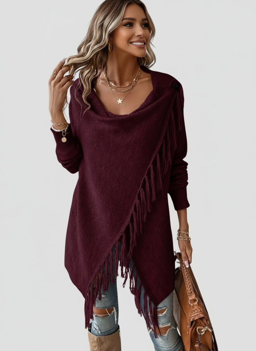 SORAYA | JERSEY ASIMÉTRICO DE MUJER – ELEGANCIA FLUIDA Y ESTILO CONTEMPORÁNEO