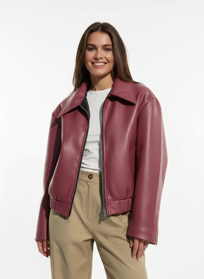ARABELA | CHAQUETA DE CUERO PARA MUJER – ELEGANCIA AUDAZ Y SOFISTICACIÓN CONTEMPORÁNEA