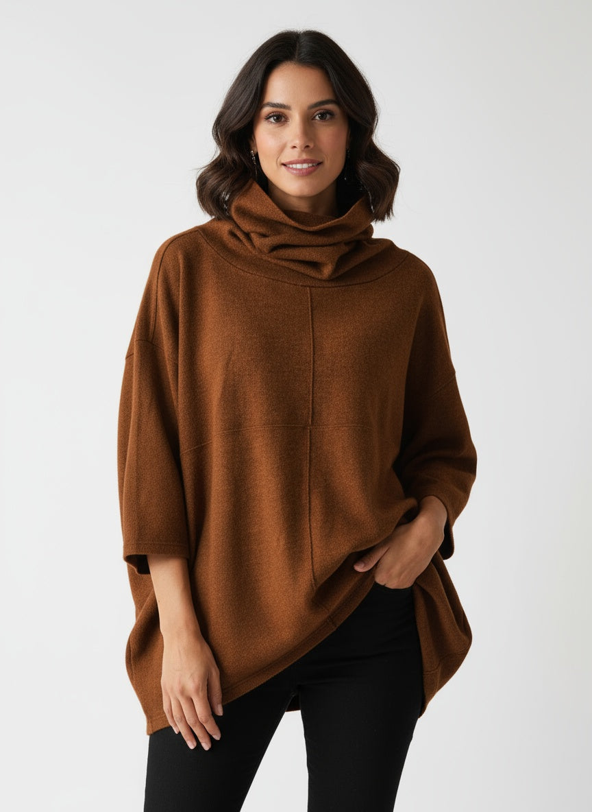 AMARIS | TOP DE CUELLO ALTO – ELEGANCIA CONTEMPORÁNEA Y CONFORT NATURAL