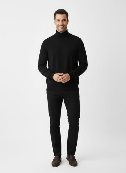 SAÚL | JERSEY DE CUELLO ALTO | LOOK MINIMALISTA Y VERSÁTIL