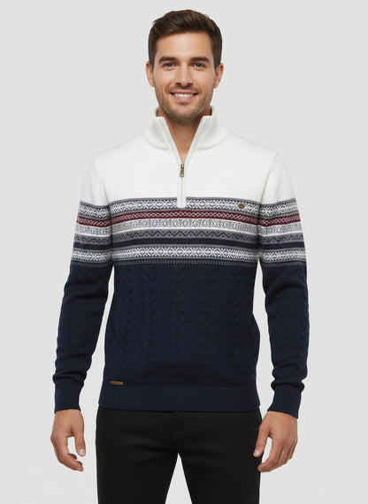 ALEJANDRO | JERSEY MEDIA CREMALLERA | PATRÓN JACQUARD MODERNO