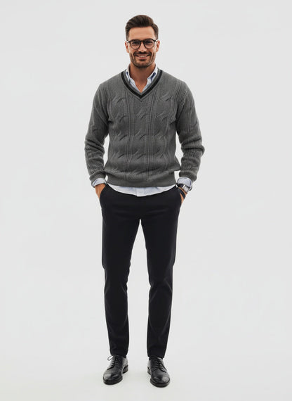 BAUTISTA | SUÉTER DE PUNTO EN V | CLÁSICO DEPORTIVO MODERNO