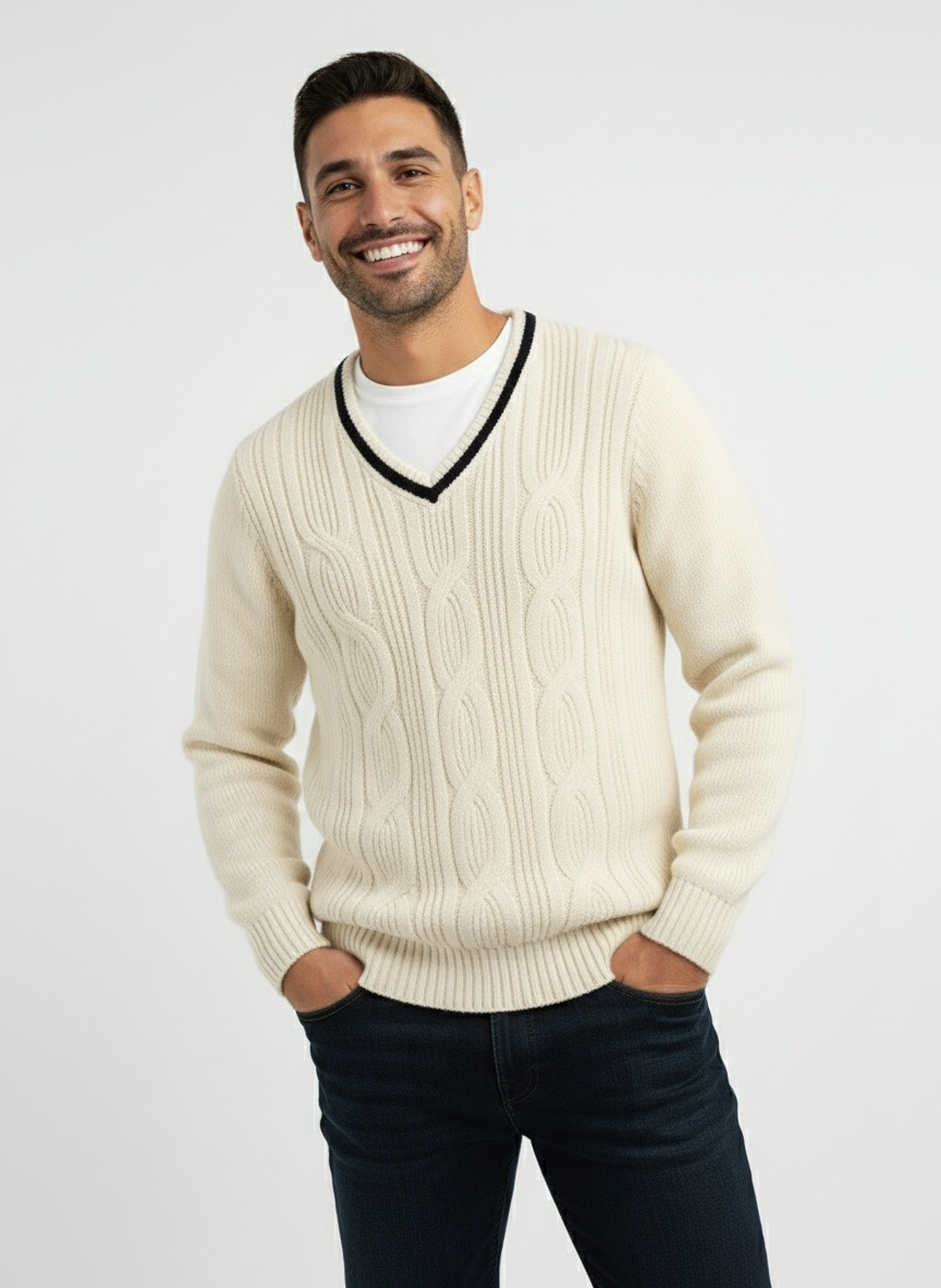 BAUTISTA | SUÉTER DE PUNTO EN V | CLÁSICO DEPORTIVO MODERNO