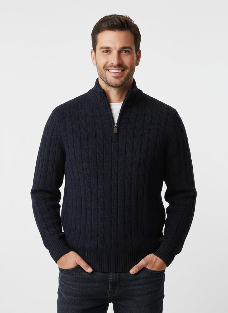 LORENZO | JERSEY TRENZADO CON CREMALLERA | ESTILO DEPORTIVO MODERNO