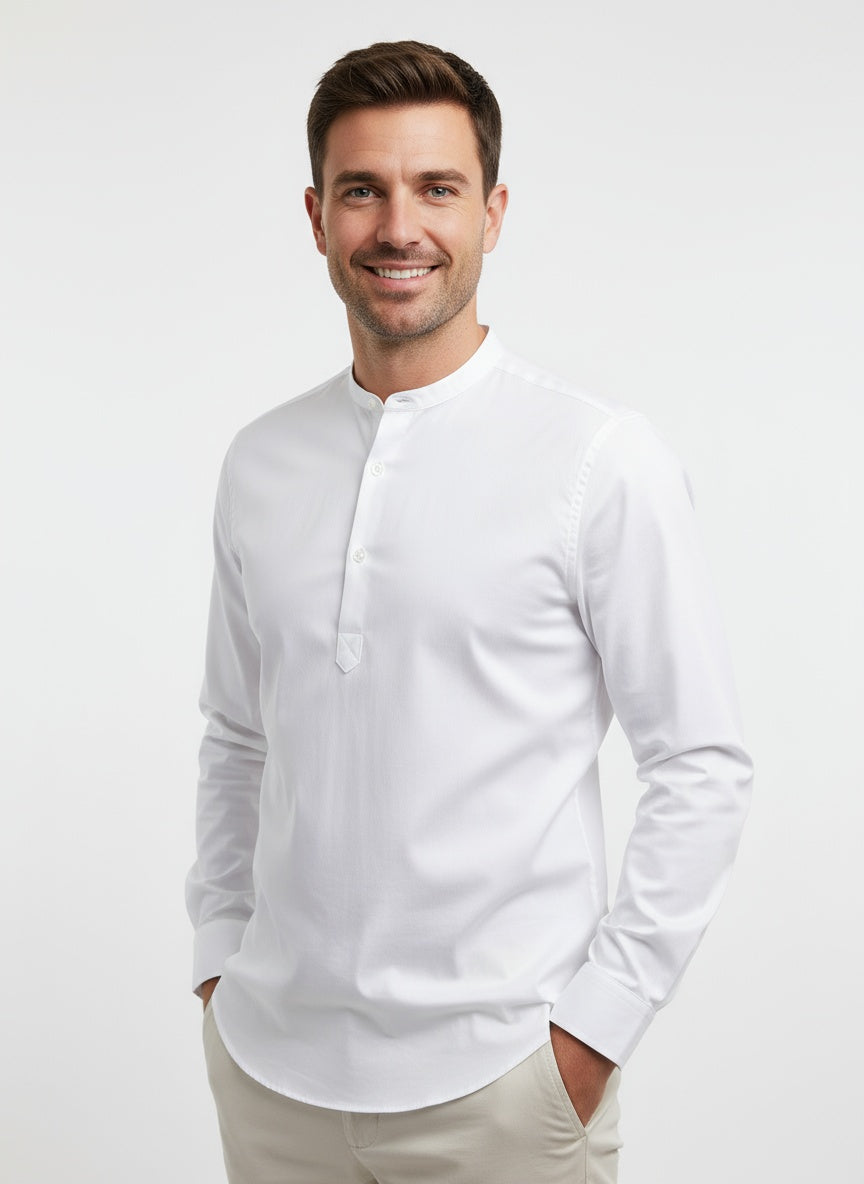 DORADO | CAMISETA HENLEY LARGA | ESTILO CASUAL-ELEGANTE