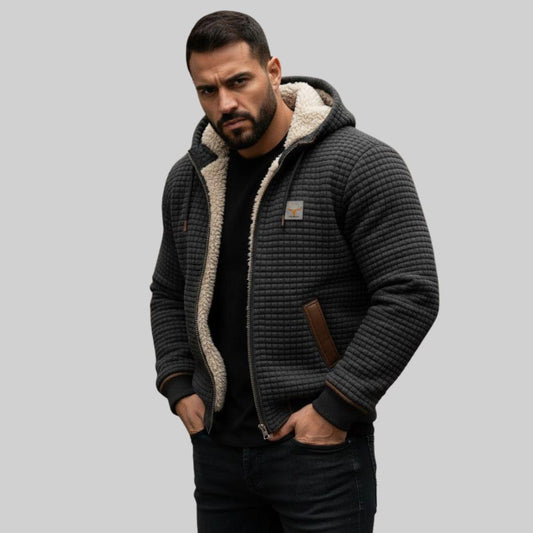 Velanor | Chaqueta con forro de Lana con Cuero Grabado