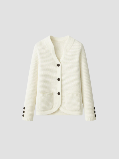 ISOLDA | CÁRDIGAN DE PUNTO PARA MUJER – ESTILO REFINADO Y FUNCIONALIDAD MODERNA