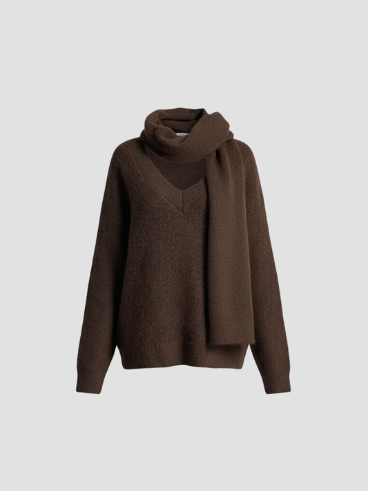 LIRIENNE | JERSEY DE MUJER CON BUFANDA – SOFISTICACIÓN DISCRETA Y MOVIMIENTO NATURAL