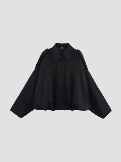 MAELIA | CHAQUETA OVERSIZE DE ANTE PARA MUJER – ELEGANCIA CONTEMPORÁNEA Y SILUETA RELAJADA