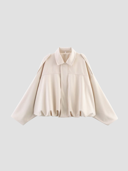 MAELIA | CHAQUETA OVERSIZE DE ANTE PARA MUJER – ELEGANCIA CONTEMPORÁNEA Y SILUETA RELAJADA