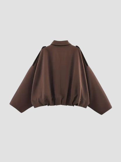 MAELIA | CHAQUETA OVERSIZE DE ANTE PARA MUJER – ELEGANCIA CONTEMPORÁNEA Y SILUETA RELAJADA