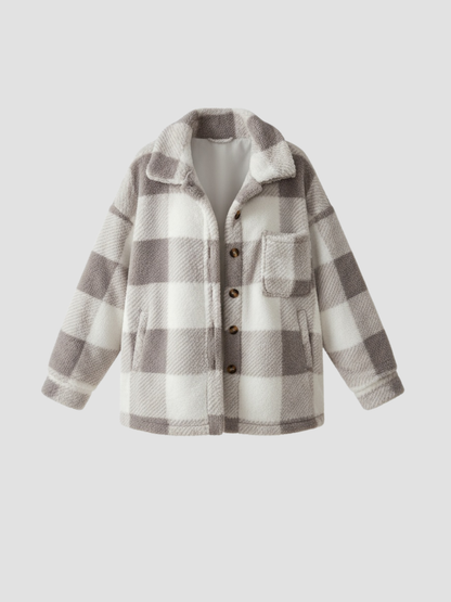 MARVELLA | CHAQUETA DE CUADROS PARA MUJER – COMODIDAD SUAVE Y ESTILO MODERNO