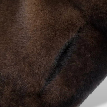 Abrigo Largo de Pelo Sintético Elegante