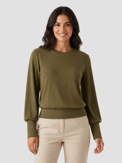 DACIO | TOP DE PUNTO ELÁSTICO CON SOPORTE – LÍNEAS LIMPIAS Y FACILIDAD COTIDIANA