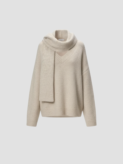 LIRIENNE | JERSEY DE MUJER CON BUFANDA – SOFISTICACIÓN DISCRETA Y MOVIMIENTO NATURAL