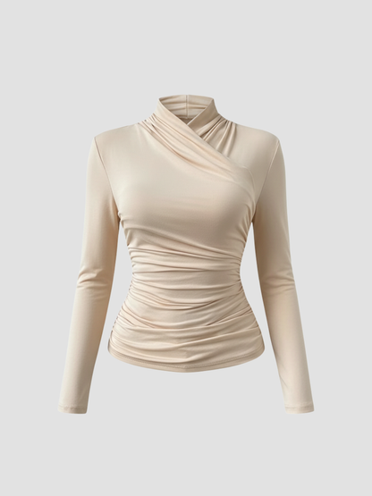 ZAFIRA | TOP CRUZADO DE MANGA LARGA PARA MUJER – ELEGANCIA ESCULPIDA Y COMODIDAD DURADERA