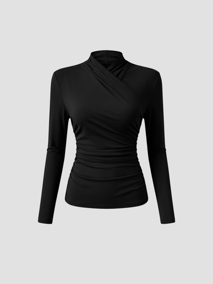 ZAFIRA | TOP CRUZADO DE MANGA LARGA PARA MUJER – ELEGANCIA ESCULPIDA Y COMODIDAD DURADERA