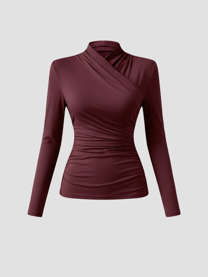 ZAFIRA | TOP CRUZADO DE MANGA LARGA PARA MUJER – ELEGANCIA ESCULPIDA Y COMODIDAD DURADERA