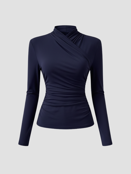 ZAFIRA | TOP CRUZADO DE MANGA LARGA PARA MUJER – ELEGANCIA ESCULPIDA Y COMODIDAD DURADERA